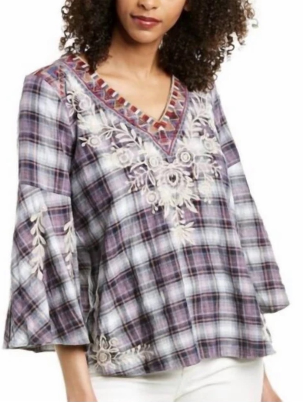 Johnny Was Mica Swing Blouse In Plaid